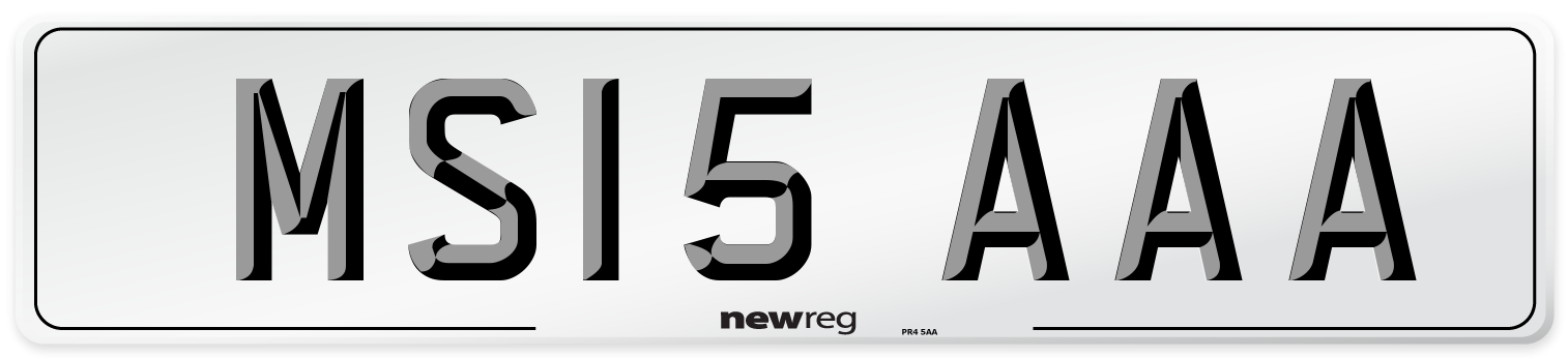MS15 AAA Number Plate from New Reg